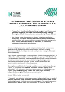 NOAC Outstanding Examples of Local Authority Innovation Press Release