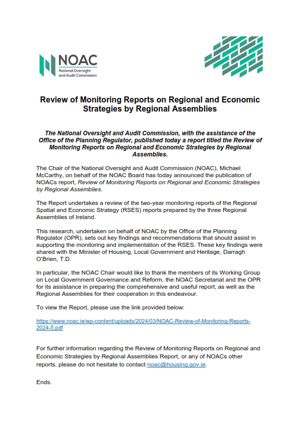 NOAC Press Release - Review of Monitoring Report_001